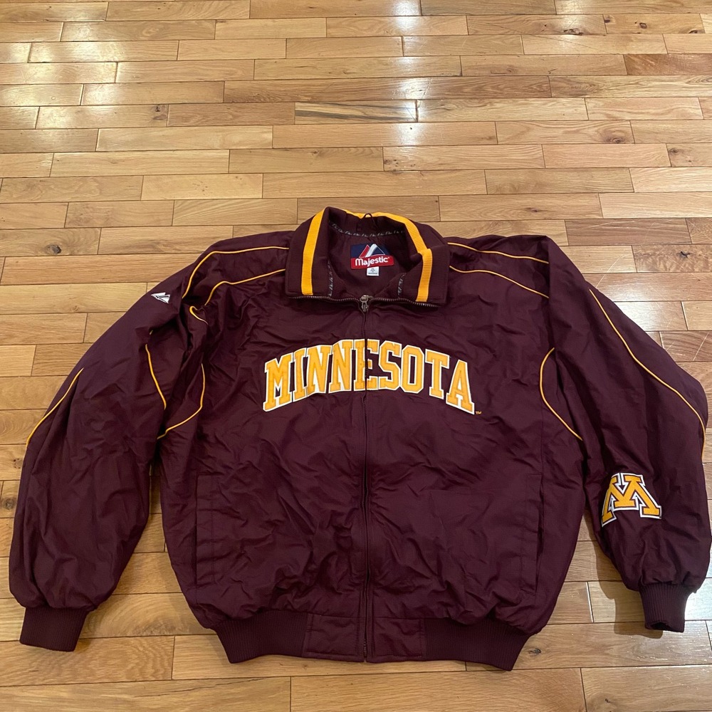 Majestic Minnesota Gophers Full‎ Zip Jacket Men's XL Lined Embroidered Maroon
